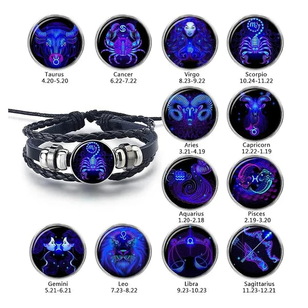 Sign Adjustable Zodiac Sign Powerful Manifestation Bracelet with Free Essence Spray (Energized)