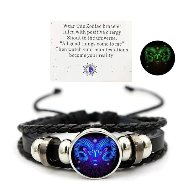 Sign Adjustable Zodiac Sign Powerful Manifestation Bracelet with Free Essence Spray (Energized)