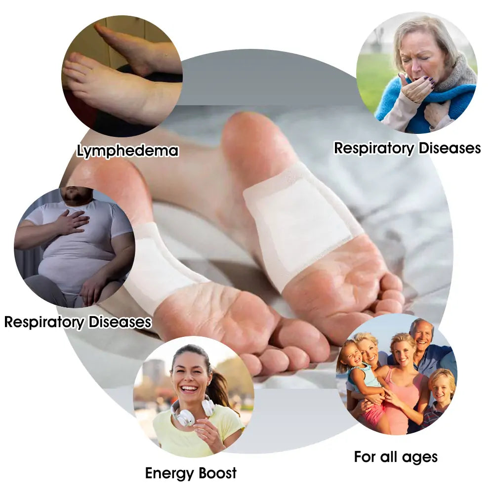 Bee Venom Lymphatic Drainage & Slimming Foot Patches with Free Relief Spray Oil